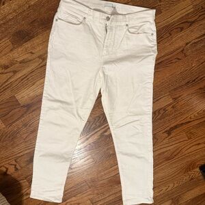 LOFT Women's Straight Leg Jeans in white “girlfriend” style